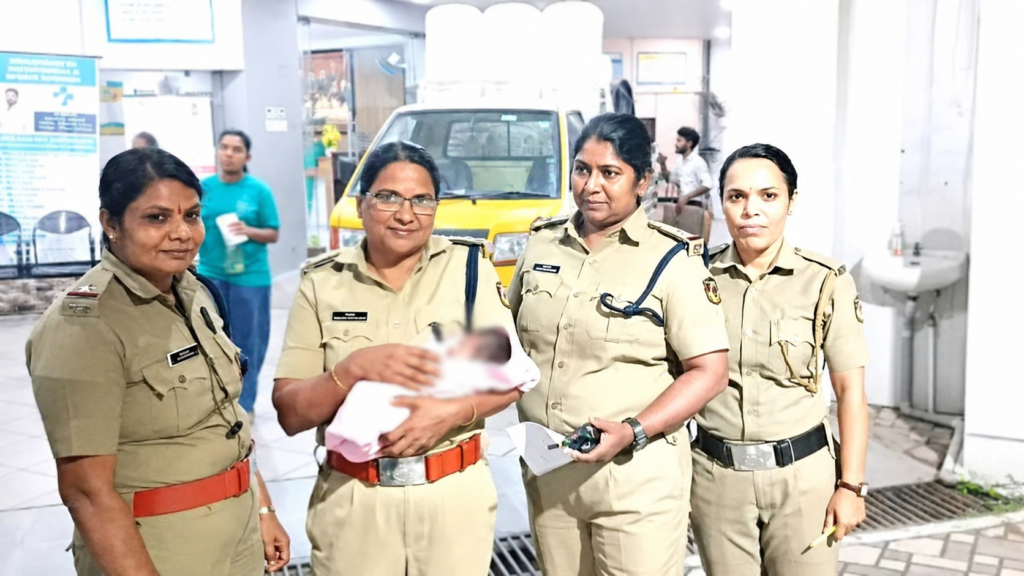മരട് കുണ്ടന്നൂരിൽ ഉപേക്ഷിക്കപ്പെട്ട നിലയിൽ കണ്ടെത്തിയ കുഞ്ഞിനെ ആശുപത്രിയിലേക്ക് മാറ്റുന്നു.