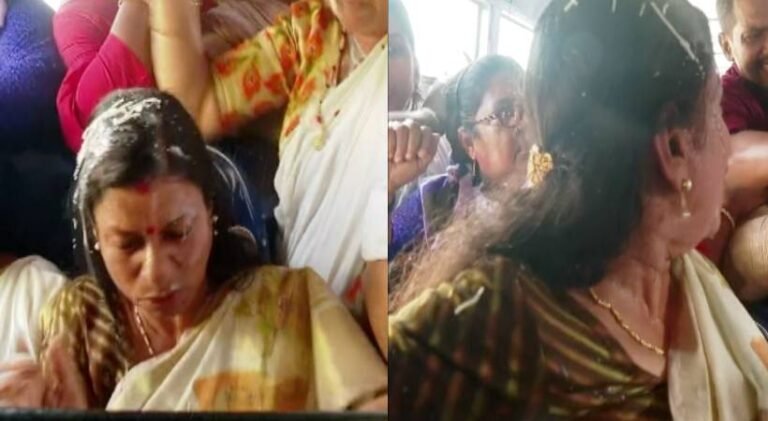 Minister Bindu Krishna inside KSRTC bus Kollam