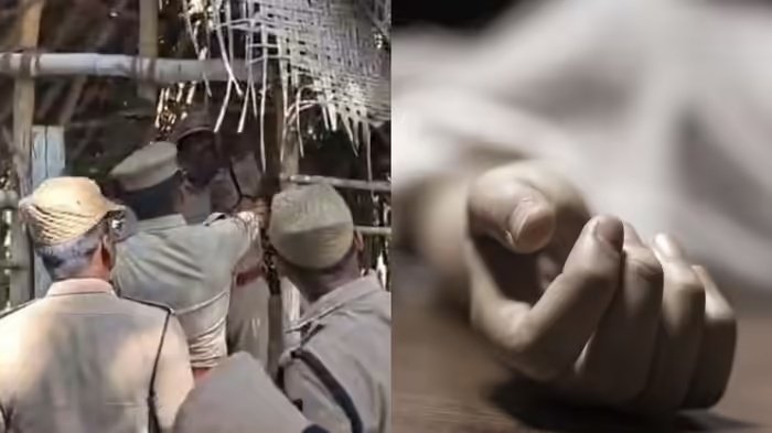 മയിലാടുതുറൈയിൽ പ്രണയജോഡി മരണത്തെ തുടർന്ന് പോലീസ് അന്വേഷണം നടത്തുന്ന ദൃശ്യം