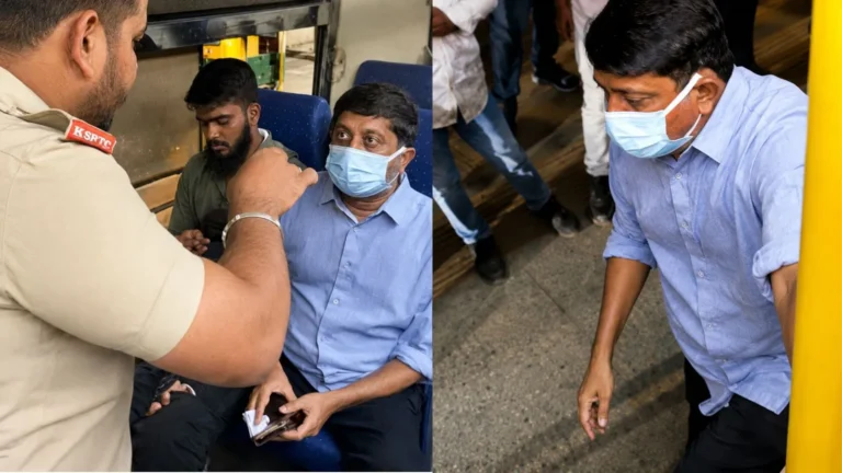 ബെംഗളൂരു ഗതാഗത മന്ത്രി ബൈരതി സുരേഷ് ബസ് യാത്രയിൽ