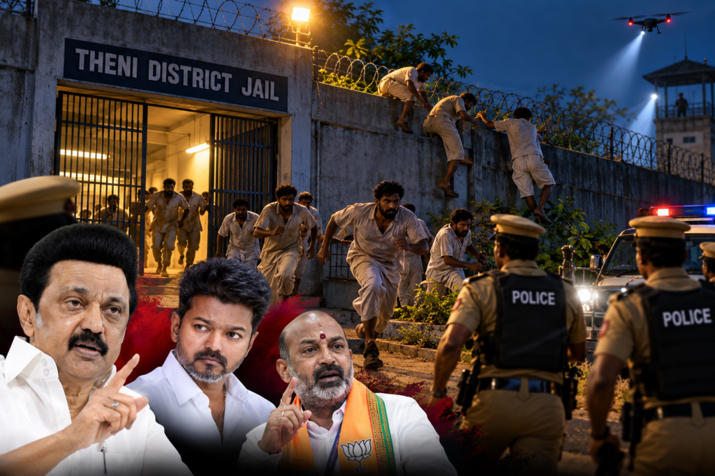 17 prisoners escape from theni jail